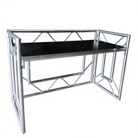 Support de DJ portable pliable en alliage d'aluminium avec support de haut-parleur intégré, léger pour bars, événements et configurations de DJ mobiles