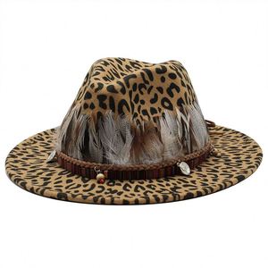 Sombrero Fedora de Ala Ancha Bicolor de Poliéster/Algodón, Estilo Europeo-Americano, Formal, con Estampado de Leopardo, para Fiestas, Pesca, Otoño e Invierno - Product Image 2