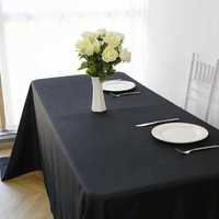 Nappe en polyester extensible anti-taches rectangle noir personnalisé de 90x132 pouces pour fête de mariage