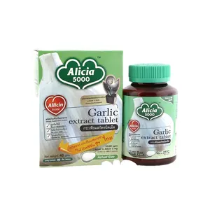 Sağlık ürün bitki özü Khaolaor marka Alicia 5000 sarımsak özü ambalaj 60 tablet kutu başına Thaikand yapılan