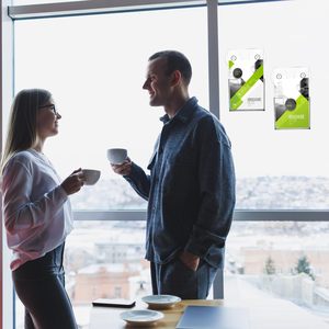 2 supports de brochure/dépliant en acrylique avec ventouses, fixation murale, 7,4 x 4,2 pouces, présentoir de fenêtre <span class=keywords><strong>pour</strong></span> prospectus, pages tri-pliantes - Product Image 5