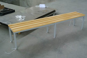 Banco Metálico Moderno para Sala de Espera, Banco de Asientos de Acero y Madera de Pino para Gimnasio y Vestuario de Hospital - Product Image 3