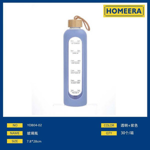 Commercio all'ingrosso bottiglia di acqua di vetro da 1000ml con indicatore di tempo di idratazione Drinkware 78x28cm - Product Image 1