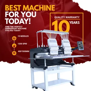 10 Years Warranty! HOLIAUMA Factory Sales High Speed Industrial 2 Head Sewing Computer Embroidery Machine Bordadora Like Tajima
