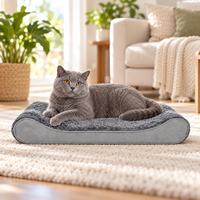 Matelas orthopédique ergonomique à rebord incurvé pour animaux de compagnie, lit doux en polaire Sherpa pour chien et chat, housse amovible pour repos intérieur OEM ODM