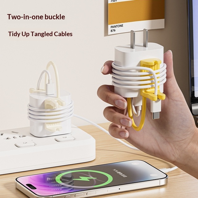 Cross-border Mobile Phone Data Line Storage Charging Cable Winder with PVC Material for Desktop Use