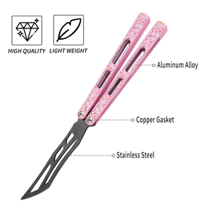 TGZUO Donut Edition Balisong <strong>Trainer</strong> CNC Aluminum Handle Safe <strong>Butterfly</strong> <strong>Knife</strong> for Beginner Flipping Practice EDC Tactical Tool - Product Image 2