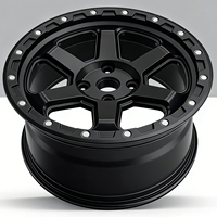 Jantes tout-terrain forgées en alliage d'aluminium sur mesure 17x9/18x9.5 noires, adaptées aux modèles SUV tout-terrain Tacoma et FJ Cruiser