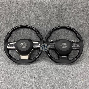Volant en cuir perforé à moitié, sans garniture centrale, avec LED en carbone pour Toyota Hilux <span class=keywords><strong>GR</strong></span> 86 Land Cruiser Fortuner <span class=keywords><strong>Chr</strong></span> Mark X - Product Image 5