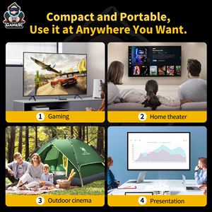 NOUVEAU HCS350 Pro <span class=keywords><strong>Retro</strong></span> Consoles de jeux vidéo Android <span class=keywords><strong>TV</strong></span> OS A53 System WIFI Portable Intelligent Projector 720p Home Projector - Product Image 6