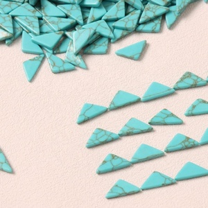 8x8x12mm triangolo doppio piano con fondo piatto turchese <span class=keywords><strong>perline</strong></span> piatte pietra anello creazione collana gioielli braccialetto orecchino - Product Image 3