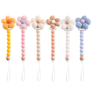 Chaîne de sucette en silicone écologique sans BPA ni phtalate pour bébés de 0 à 12 mois – Vente en gros - Product Image 1