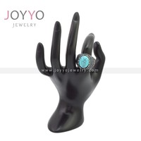 Bijoux tendance punk rétro de haute qualité, anneaux en acier inoxydable avec pierre bleue ronde pour homme