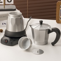Cafetière électrique personnalisable Kingze 300ML en aluminium avec prise EU/US Chauffage rapide