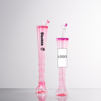 Gobelets jetables transparents en plastique Charmlite de 16 oz pour glace pilée avec couvercles et pailles, personnalisables pour les fêtes d'enfants