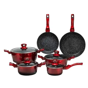 Factory Supplier Cookware Aluminum Non Stick Marble Forged Panelas / Ollas / Sartenes Pots And Pans Non-Stick Cookware Set