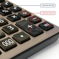 Calculatrice financière de bureau à LED solaire CTIFREE ECO-007 avec logo personnalisable, grand écran, en plastique durable