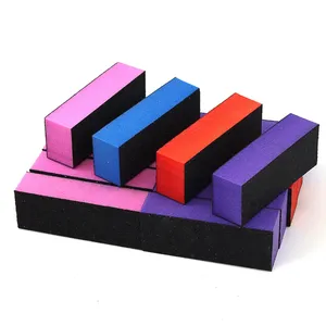 Limes à ongles en forme de <span class=keywords><strong>cube</strong></span> à 3 faces, noires, multicolores, outils de manucure pour le lustrage des ongles, le vernis gel, outil de manucure pour salon - Product Image 1