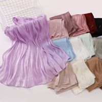 Hijab en Organza Premium avec Strass Scintillants Thermocollés, Écharpe en Satin Doux et Brillant, Long Châle Musulman, Voile Islamique Élégant