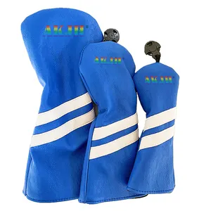 Leather Golf Club Head Cover Driver And Fairway Golf Putter Cover Set Embroidery Classic Golf Cover