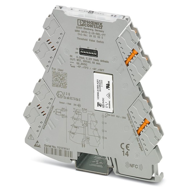 2902035 Limit Switch Signal Conditioner, 30v Voltage Output, 24 V, Din Rail Mounting, Mini Mcr-2-ui-rel-pt Series for Plc