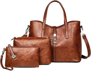 Sacs à bandoulière pour femmes en <span class=keywords><strong>cuir</strong></span> véritable de marque personnalisée, ensemble de 3 sacs de luxe et grands sacs à main pour femmes - Product Image 6