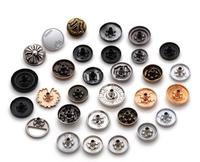 16MM 18MM 23MM 25MM Kancing Logam Vintage Berwarna Emas Perak dengan Motif Lingkaran Timbul untuk Pakaian Kancing Jahit Logam