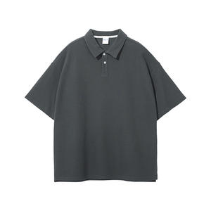 Vente chaude populaire 250gms polyester coton Polo T-shirt surdimensionné goutte épaule vierge broderie personnalisée Logo Polo T-shirt - Product Image 1
