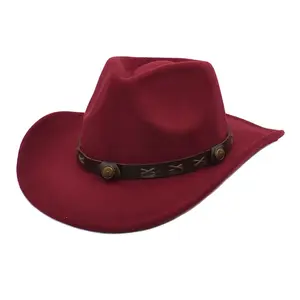Wholesale High Quality Handmade Wide Brim Jazz Hat Men Wool Unisex Cowboy Hat