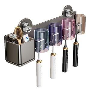 Toothbrush Holder Wall Mounted Suction Cup Storage Rack With Cups And Box For Bathroom Sink Shelf - Product Image 5