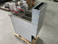 Freidora de Gas Comercial OUTE (1 Tanque, 2 Cestas y 4 Quemadores) para Cantinas de Pollo, Gran Capacidad, Eficiente, Acero Inoxidable, Segura