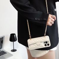 Étui de téléphone de luxe en cuir PU à motif losanges et litchis, accessoires pour téléphone portable, 2024 pour iPhone 15 13 11 12