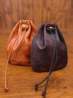 Pochette à monnaie en cuir véritable personnalisée en gros avec sac à bijoux, sac en cuir imperméable