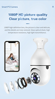 Maison intelligente sans fil Wifi caméra IP 360 degrés ampoule caméra de Surveillance cctv 1080P PTZ caméra vidéo panoramique
