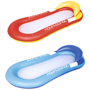 Adult Inflatable <b>Reclining</b> Float 150x70x30cm With Netting For Swimming Pool Beach Use Blue Color - Product Image 5