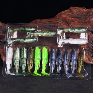 Aohu – leurre souple à queue en T, 10 pièces, appât artificiel flottant pour la pêche au bar, appâts pour eaux moyennes, matériel de pêche - Product Image 1