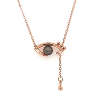 Collar con Colgante de Proyección en Oro Rosa Estilo Europeo y Americano, Te Amo