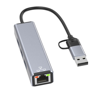 Adaptador 4 en 2 <span class=keywords><strong>USB</strong></span> C y <span class=keywords><strong>USB</strong></span> <span class=keywords><strong>a</strong></span> <span class=keywords><strong>RJ45</strong></span> LAN Ethernet con 3 HUB <span class=keywords><strong>USB</strong></span> para MacBook Pro, ChromeBook Pixel, iPad Pro y más - Product Image 1