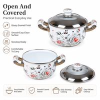 Petite casserole en émail pour bébé, avec double poignée, compatible gaz et induction, pour nouilles et sauces, pour les achats en gros et les cadeaux en B2B