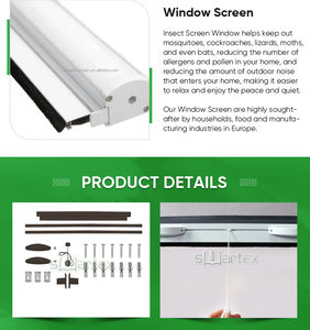 Ventana de pantalla de fibra de vidrio de insecto retráctil rodillo de aleación de aluminio DIY con malla de fibra de vidrio - Product Image 5