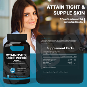 Myo Inositol D Chiro Inositol Support Folate Vitamin Hormonal Balance Supplément de santé ovarienne Capsules pour femmes 2 Daily - Product Image 5