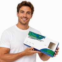Boîte en carton blanc écologique et recyclable personnalisée avec fenêtre et fermeture éclair, boîte à rabat pour l'emballage de fournitures médicales, pliable