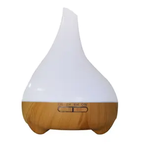Aroma Essential Oil Diffuser Humidifier 550ml Cool Mist with Colorful Lights 4 Timer Wood Grain Finish