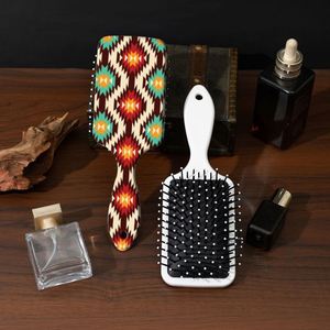 แปรงหวีผมป้องกันไฟฟ้าสถิตย์สไตล์โบฮีเมียนดอกทานตะวันเป็นมิตรกับสิ่งแวดล้อมทนทาน ABS หวีนวดมือพร้อมวัสดุพลาสติกกันกระแทก - Product Image 6