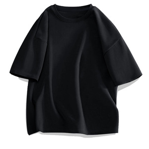 T-shirt Homme Tendance Été 2025 Style Américain Manches Courtes 100% Coton Coupe Ample Polyvalente Nouvelle Marque Niche Uni 230 Grammes - Product Image 3