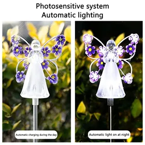 <span class=keywords><strong>Lampe</strong></span> <span class=keywords><strong>solaire</strong></span> <span class=keywords><strong>LED</strong></span> en forme d'ange pour jardin, cimetière, tombes, lampes d'extérieur étanches pour cimetières, pelouse décorative, alimentée par énergie <span class=keywords><strong>solaire</strong></span> - Product Image 3
