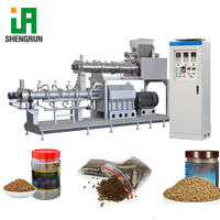 Machine de production par extrusion pour leurres de pêche au bar et à la carpe, à double arbre, pour leurres coulants de grande taille, avec broyeur, extrudeuse, four et ensacheuse
