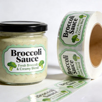 Étiquettes autocollantes personnalisées pour sauce aux fruits et brocoli, de qualité alimentaire, haute visibilité, imperméables, pour aliments à base de brocoli