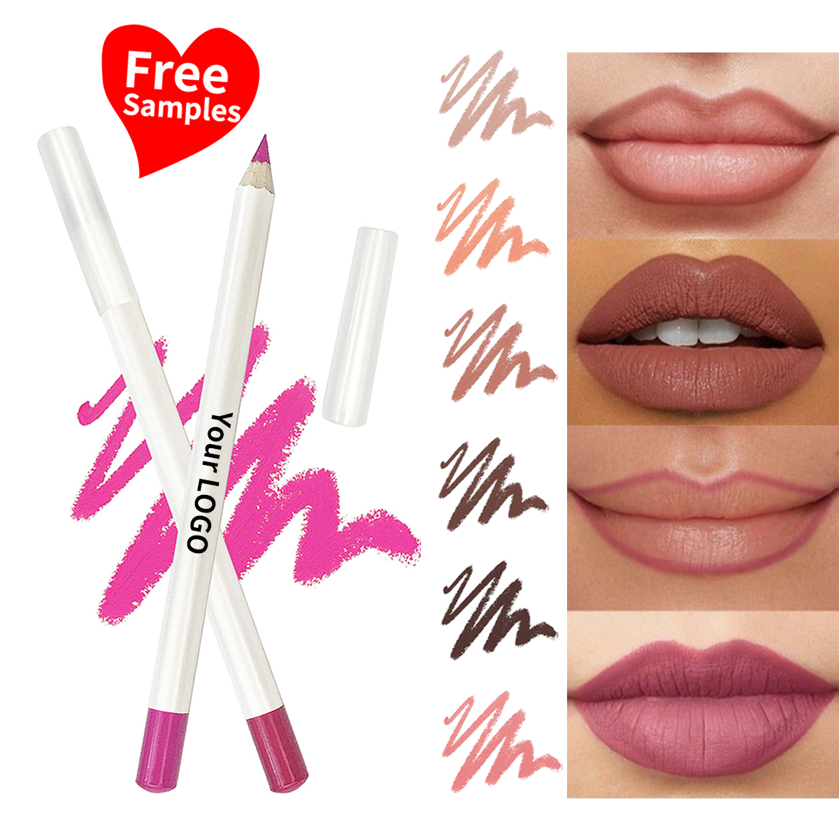 Пользовательские этикетки, матовые органические кремовые лайперы, веганские коричневые нюдовые лайперы, фирменная марка, подводка для губ