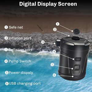 Portable Electric 5200mAh Air Pump Plastic High Flow Rate Mattress Inflatable <strong>Pool</strong> Swimming Camping Equipment Accessories - Product Image 3